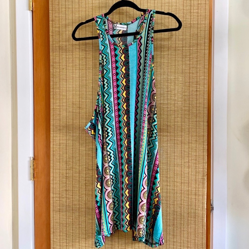 LF Red Leatherette Tribal Dress